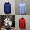 Autumn Winter Women Sweater With High Neck Knitted Fabric For Casual Lounge Wear