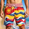 Men's Funny Printed Beach Shorts for Summer Casual Wear
