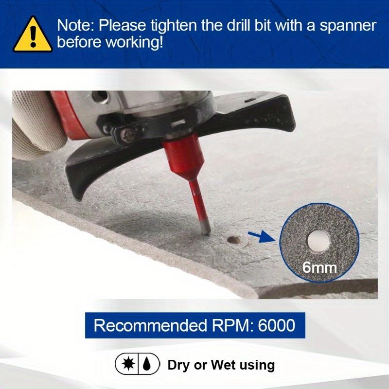 2pcs 6mm Hole Opener Diamond Drill Bit Dry Porcelain Tile Marble Core Drill Bit Granite Marble Hole Saw M14 Threaded Drill Crown