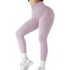 Women High Waisted Yoga Pants Ribbed Seamless Gym Leggings Solid Sport Fitness Running Training Tights Tummy Control Workout Female