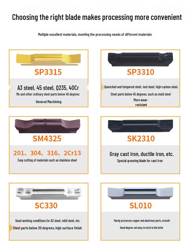 CNC Grooving Blade MGMN300/400-M for Stainless Steel, Ceramic, Aluminum Lathe Parting Tool Inserts