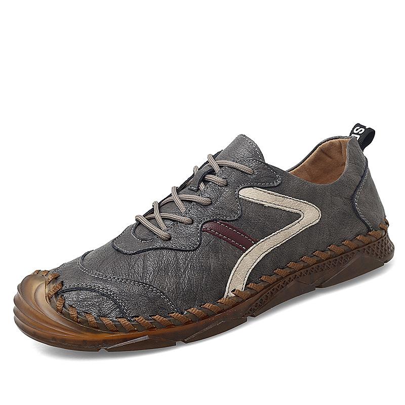 Summer 2025 new handmade leather men's bag head casual leather shoes outdoor fashion versatile large size Doudou men's shoes
