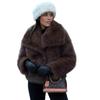 European and American high-quality environmentally friendly fur coat, large lapel collar short fur coat, fashionable imitation fox fur coat