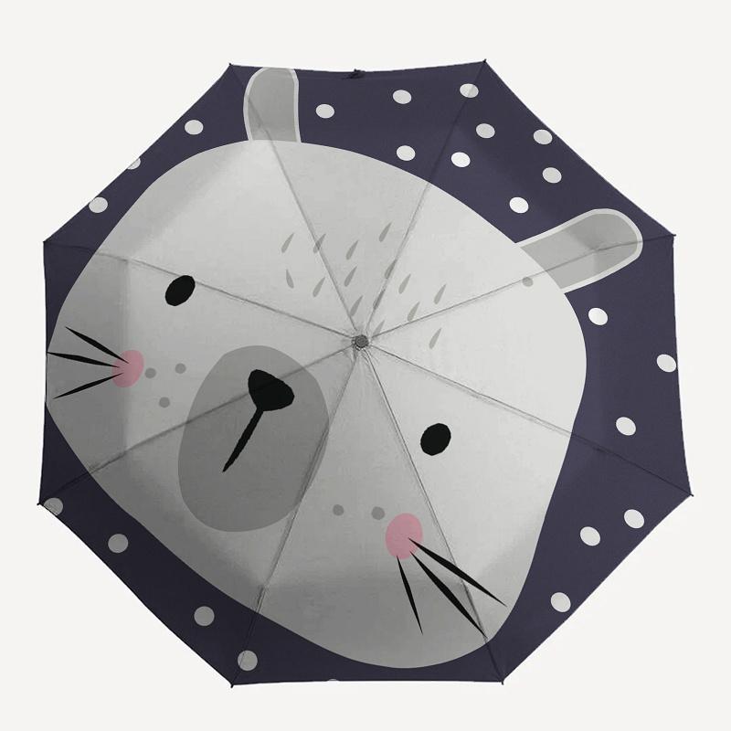 Cute Animal, Cartoon Bear-themed, Eight-ribbed, Self-folding Umbrella Is Suitable for Everyday Outdoor Use and Is An Ideal Gift for Friends