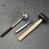 Stainless Steel Coconut Cutter Manual Opener/Rubber Hammer/Coconut Meat Grater, Thickened Hole Kitchen Gadget for Hard Shell Fruits Puncher, Anti-slip
