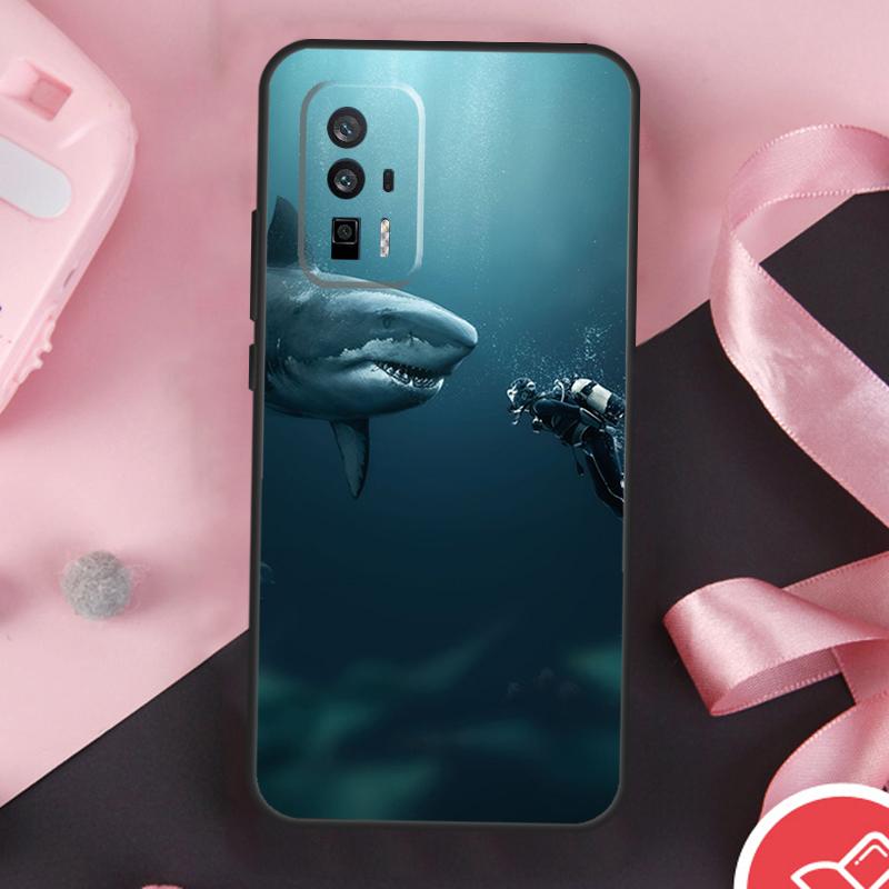 Shark and Killer Whale Case For Xiaomi 11T 12T 13T 14T Pro Mi 15 13 14 Ultra POCO X7 Pro X3 X5 X6 F5 F6 F7 Cover