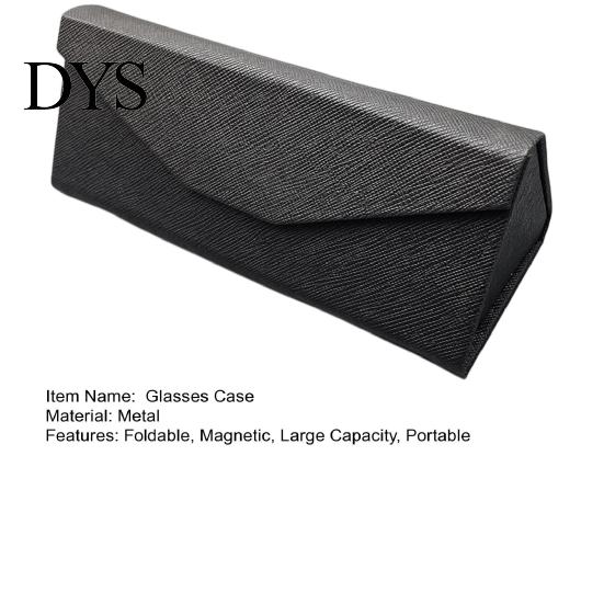 Magnetic Sunglasses Organizer Foldable Triangle Eyeglasses Case, Large Capacity Portable Scratch Resistant Glasses Holder Metal Storage Box for Women
