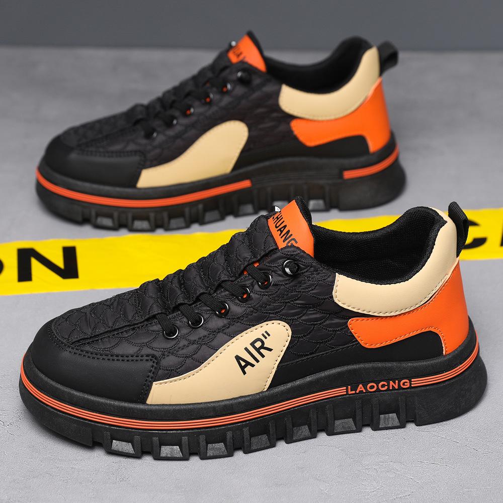Men's Waterproof Leather Slip-on Casual Sneakers, Autumn Fashion, Versatile Thick-soled Sport Shoes