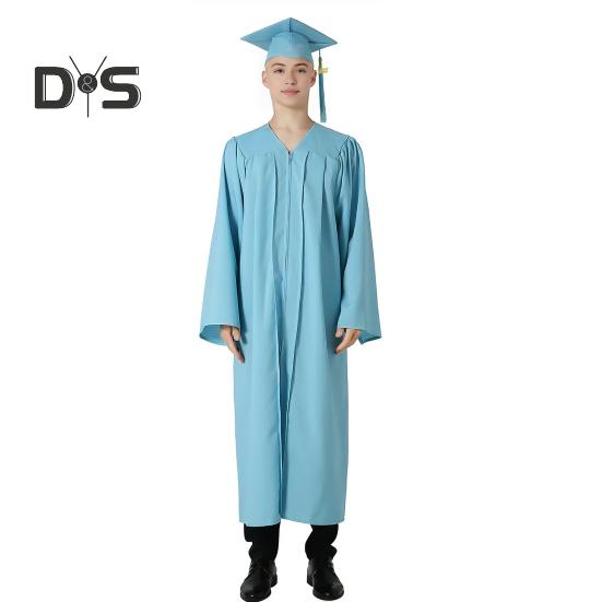 1 Set Unisex Graduation Robe Hat Set Front Zipper Loose Tassel 2024 Year Tag College Bachelor Doctor Master Graduation Ceremony Gown Cap Tassel Set