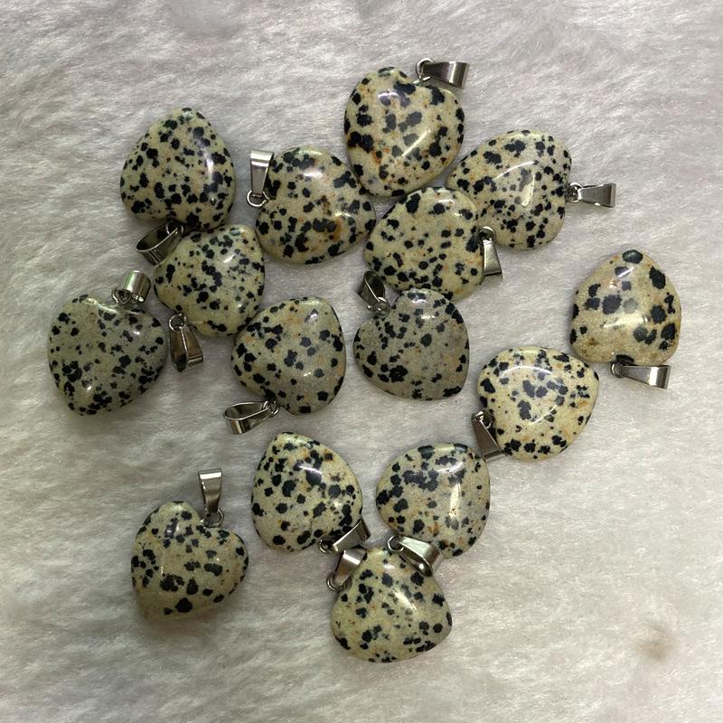 20mm Crystal Agate Heart Necklace Pendant - Natural Stone Jewelry Accessory