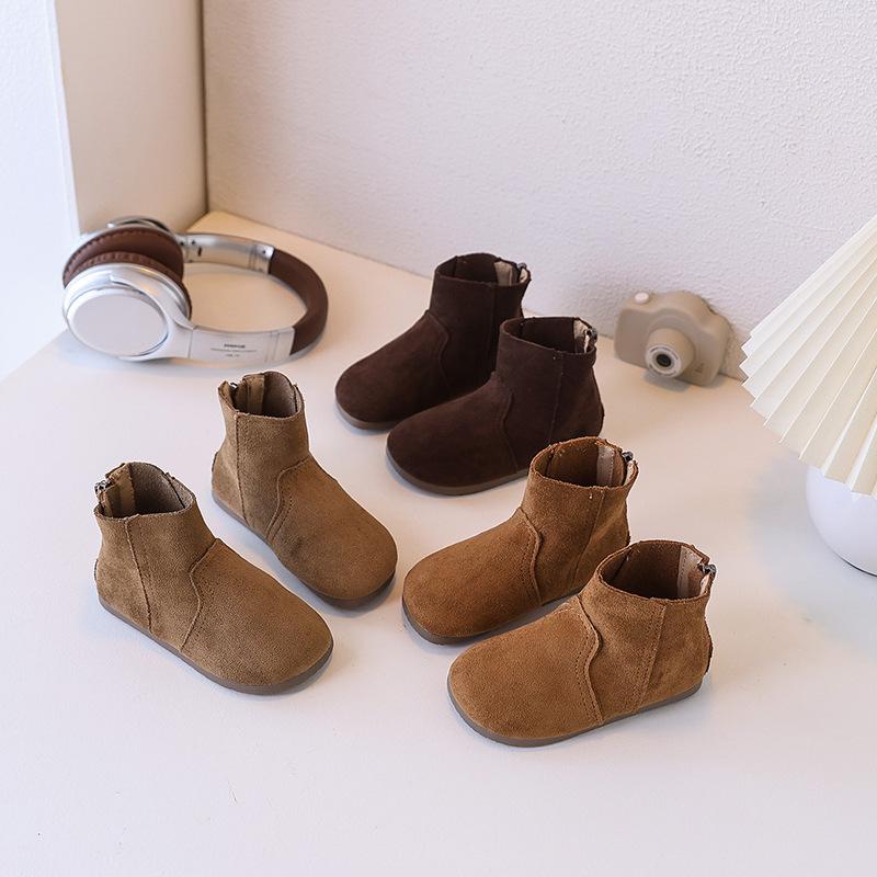 Children's Boots New Autumn Collection for Girls, Fashionable British Style Short Boots, Korean Version Single Boots for Girls