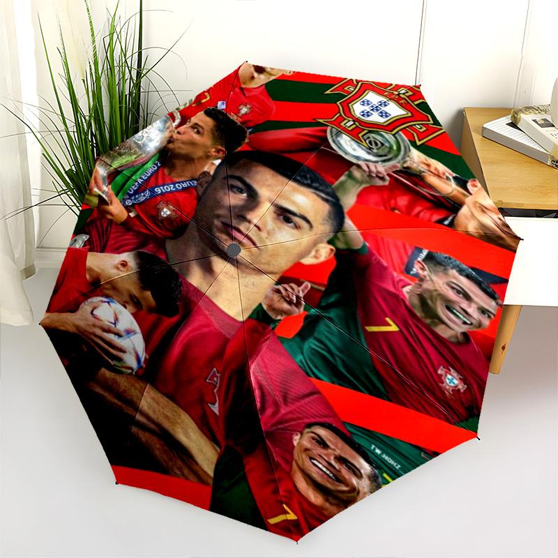 Ombrello pieghevole Legacy di CR7 Portatile Adatto a tutte le stagioni Tre pieghe stampa leggero