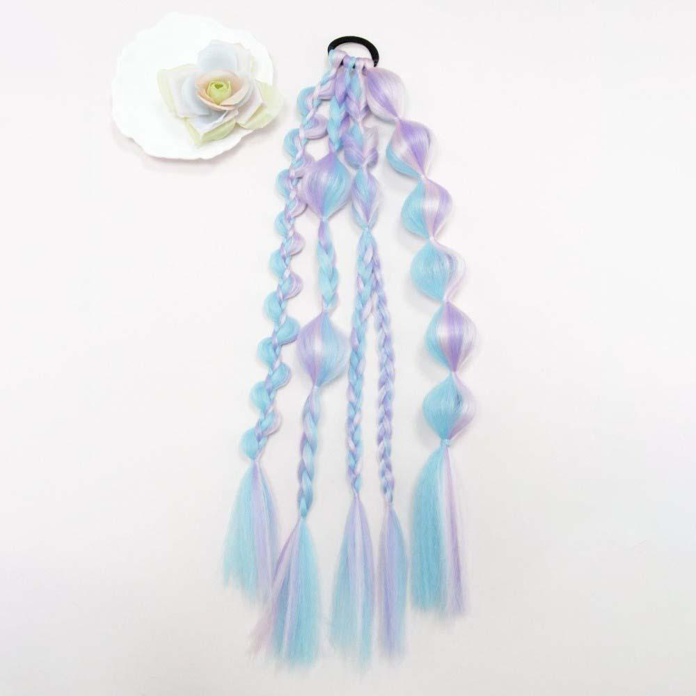 Multi-Color Lantern Bubble Twist Braid Long Gradient Hair Wrap  Music Festival