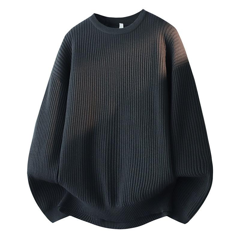 Suéter de punto casual para hombre con cuello redondo Otoño Top Básico