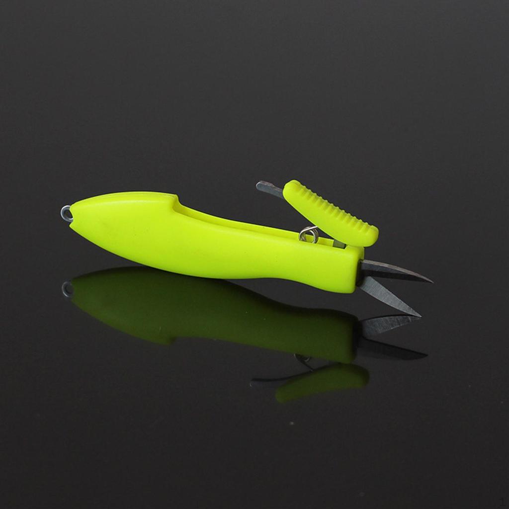 Retractable Fishing Scissors Line Cutter for Hiking Camping Climbing Yellow