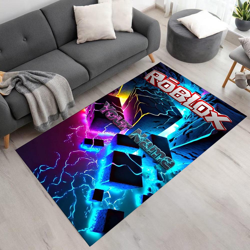 Roblox Customize Text Floor Rug Office Rug Design for Foyer Hallway Decorate Room Playrooms Antislip Carpet Anime Office Decor