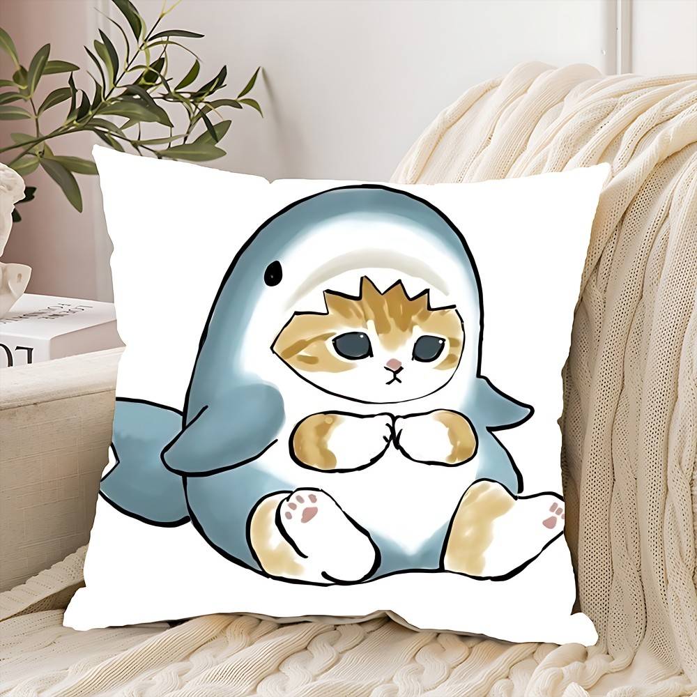 Hand Drawn Cute Cat Pillow Case Elegant Couple Home Living Room Bedroom Decorative Rectangle Pillowcase Sofa Cushion Cover