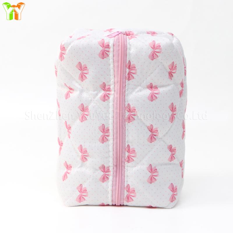 YY Handmade Cotton Makeup Bag for Women Aesthetic Girl for Toiletry Bag with Bow Detail National Style Handmade by Women