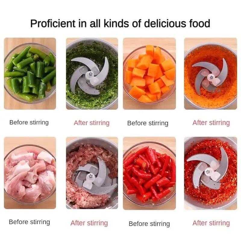 Electrical Food Chopper Stainless Steel 2L Food Processor Kitchen EU/US Plug Meat Grinder Blender Appliances For Home
