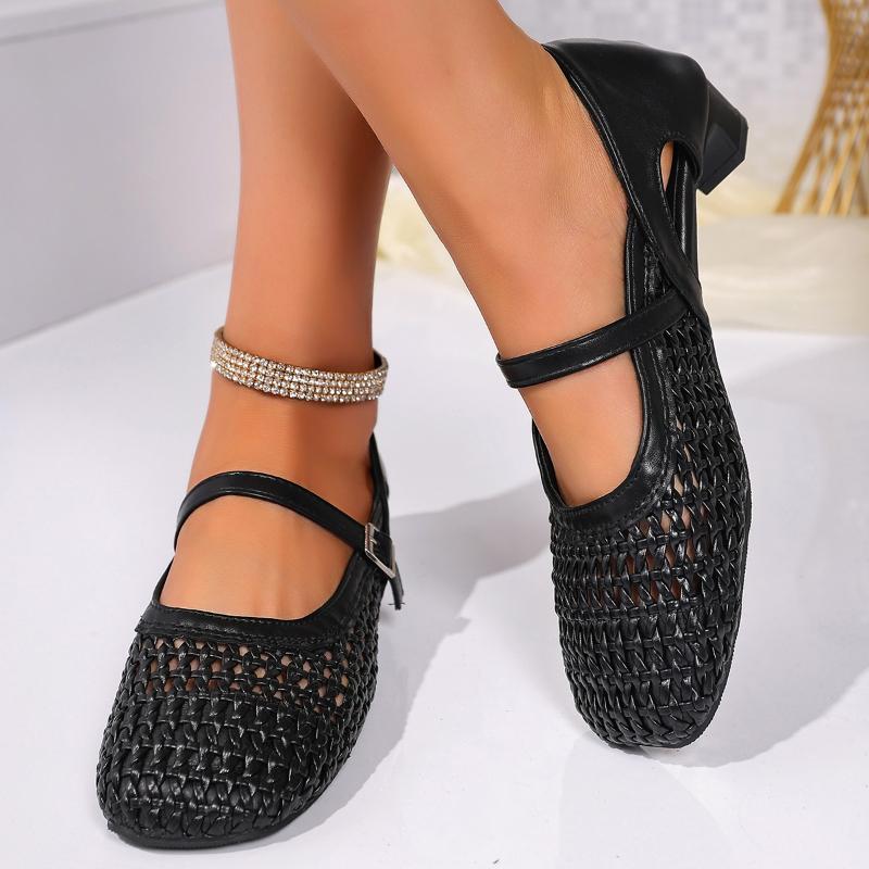 

Мода 2025 Сетка Плоские Модные Сандалии Новые Летние Круглый Носок Дышащие Нескользящие Линия Пуговица Мэри Джейн Сетка Женская Обувь 35 чёрный