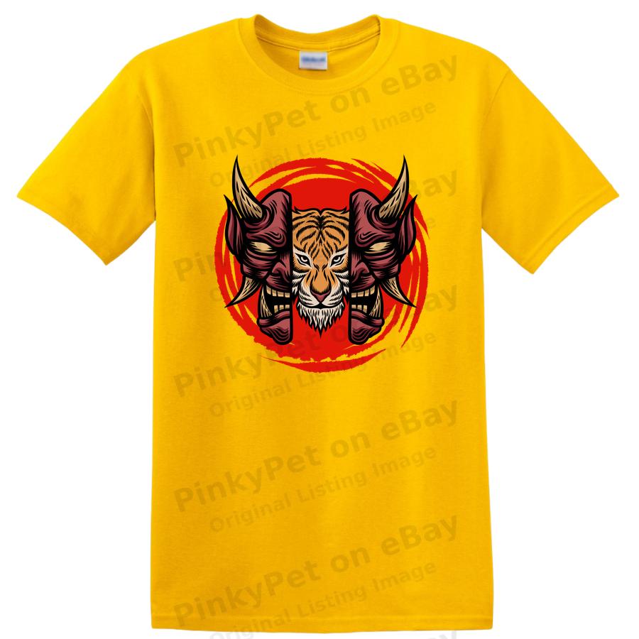 Tiger and Demon Graphic T Shirt Art Vintage Style for Cool Tee Lovers