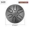 Uxcell Steel Tongue Drum, 3" 6-Note Mini Steel Hand Drum with Mallets and Sheet Music, Worry-Free for Yoga, Meditation, and Camping (Silver)