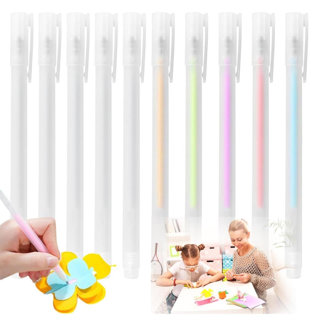 10 ks Rychleschnoucí barevné tečkovací lepidlo v tužce, Nanášejte jako psaní, Scrapbooking, Ručně vyráběné psací potřeby, Pomůcky na lepidlo pro řemesla Třpytivé tužky