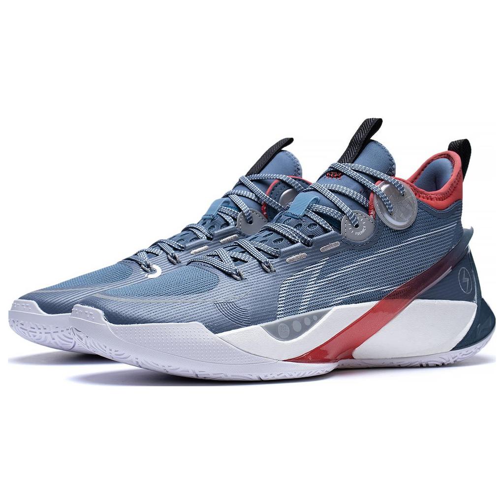 Li Ning SONIC 10 Ultra Abrasion Resistant Breathable Mid Top Basketball Shoes Men's Blue White Red ABAS145-7