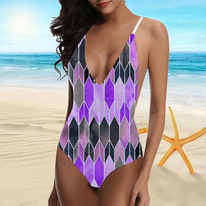 

Горячая распродажа и популярный женский модный камзол в клетку с купальником с открытой спиной XXXXXL фиолетовый