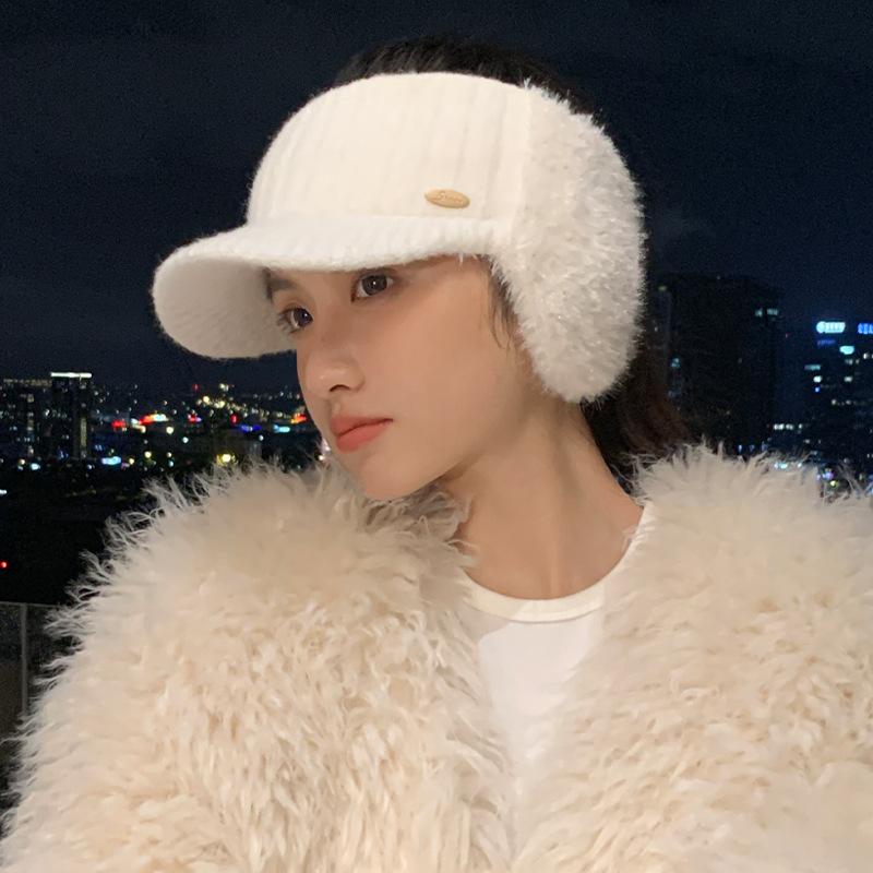 Autumn and Winter Hats for Women with Big Brim Showing Face Small Duck Tongue Knitted Hat  High End Temperament Wool Hat  Versatile Warm Hat