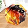 Football Player In Flames Umbrella Folding umbrella, automatic umbrella 8-Frame for Travel, camping Use Gift for Halloween Christmas