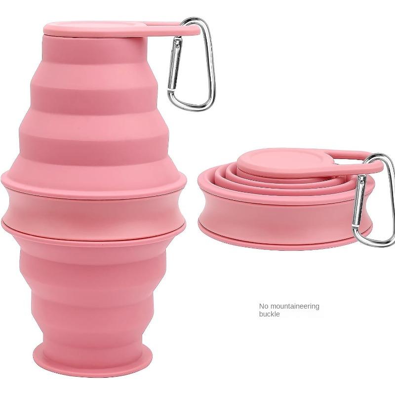 

Складная спортивная бутылка для путешествий на открытом воздухе, портативная ультратонкая силиконовая подарочная чашка для езды на велосипеде и фитнеса 500ml1PCS розовый