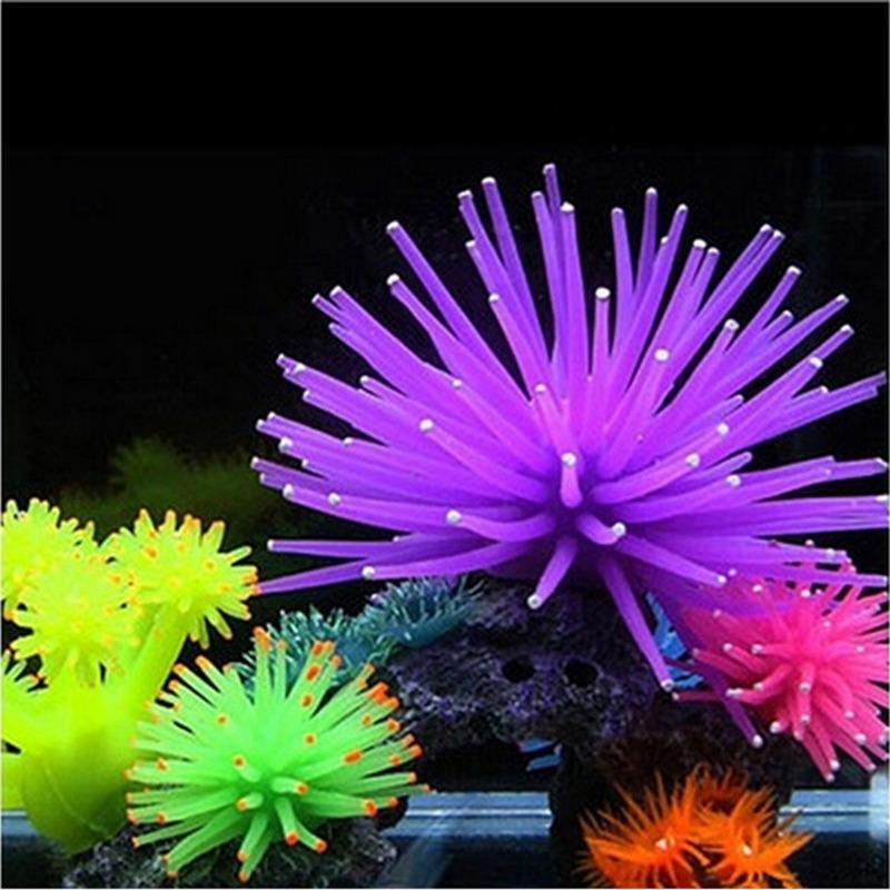 Leuchtende Simulation Seeanemone Seeigel Silikon Farbe Koralle Pflanze Aquarium Fischbecken Landschaftsgestaltung Dekoration Heimschmuck