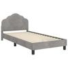 Kids Bed Frame with Headboard Light Grey 80 x 200 cm Velvet
