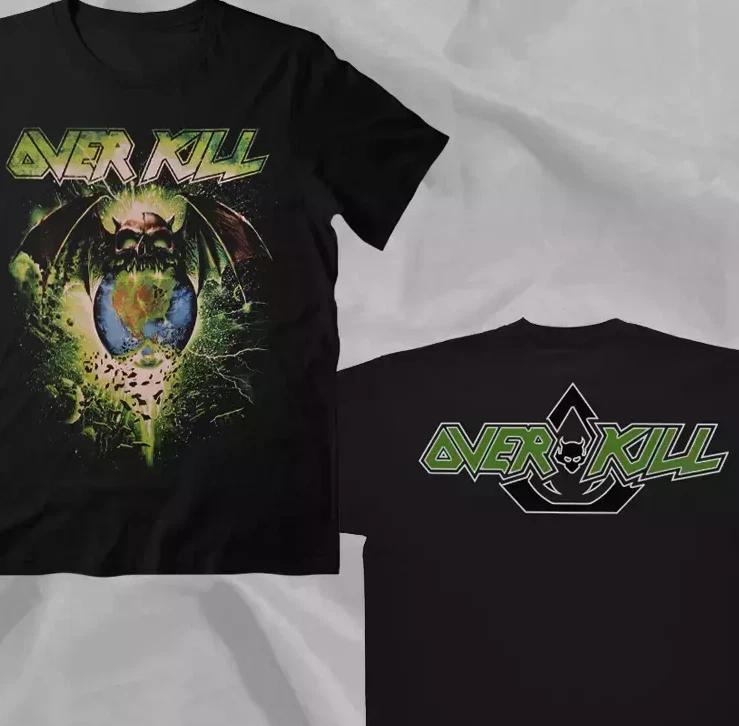 OVERKILL Band Retro Style 90s Black Double Sided T-T-shirt 3XL