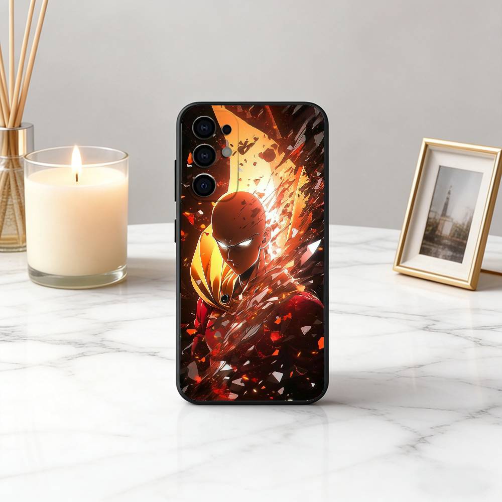 Cool Power O-One P-Punchs Man-opm Phone Case Black Silicone Soft For Samsung S25,S24,S21,S22,S23,S30,Ultra,S20,Plus,Fe,Lite