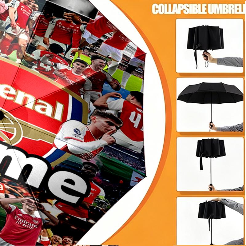 Custom Name Personalized football team Print Umbrella, Auto Open Close, 8‑Rib Sturdy Frame, Commute Camping Hiking Use, Birthday Gift