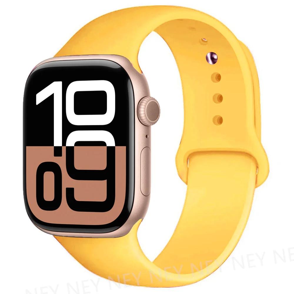 Silicone Band For Apple Watch Straps Ultra 2 49mm 45mm 44-40mm 41mm Sport Bracelet Apple Watch Series 10 42mm-46mm 8 7 6 5 SE 9