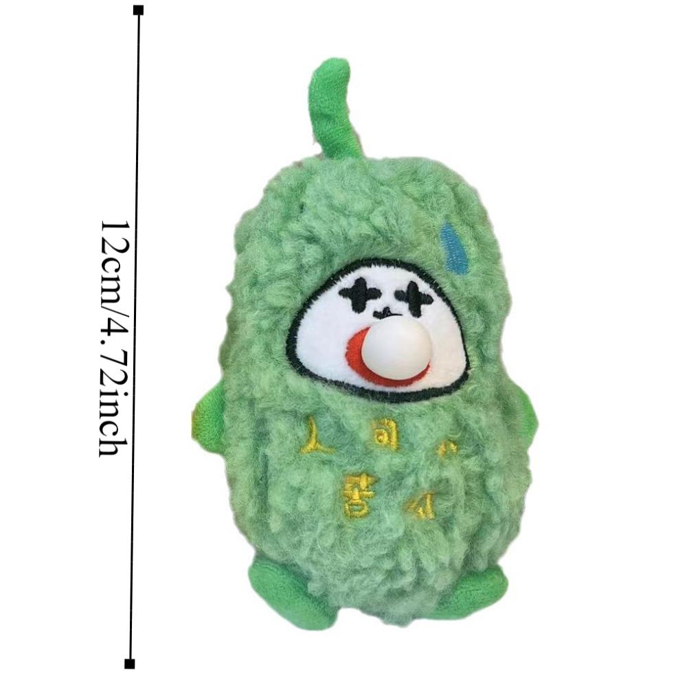 Spit Bubble Cute Bitter Gourd Pendant Fluffy Bitter Gourd Doll Keyring  Car Keys Accessories
