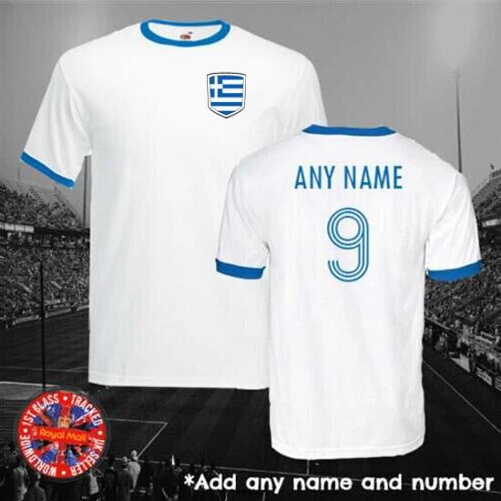 Greece Personalised Football Ringer T-shirt Unisex Gift World Cup S