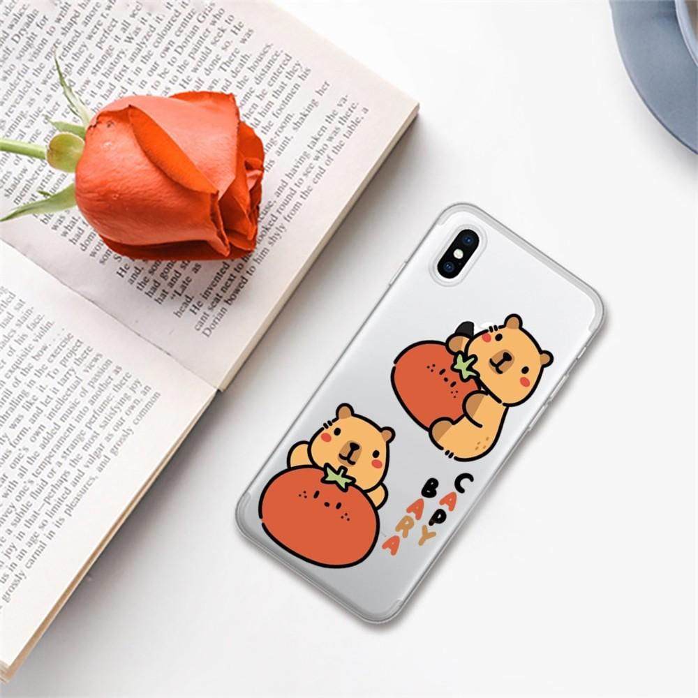 Cartoon Cute Capybara Phone Case For iPhone 14 13 12 11 Pro Max XS X XR SE 2020 6 7 8 Plus Mini Protective Cover