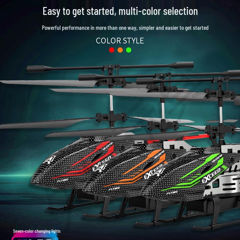 3.5-Channel Alloy Remote Control Helicopter with Cool Lights - Drop-Resistant Toy Aircraft