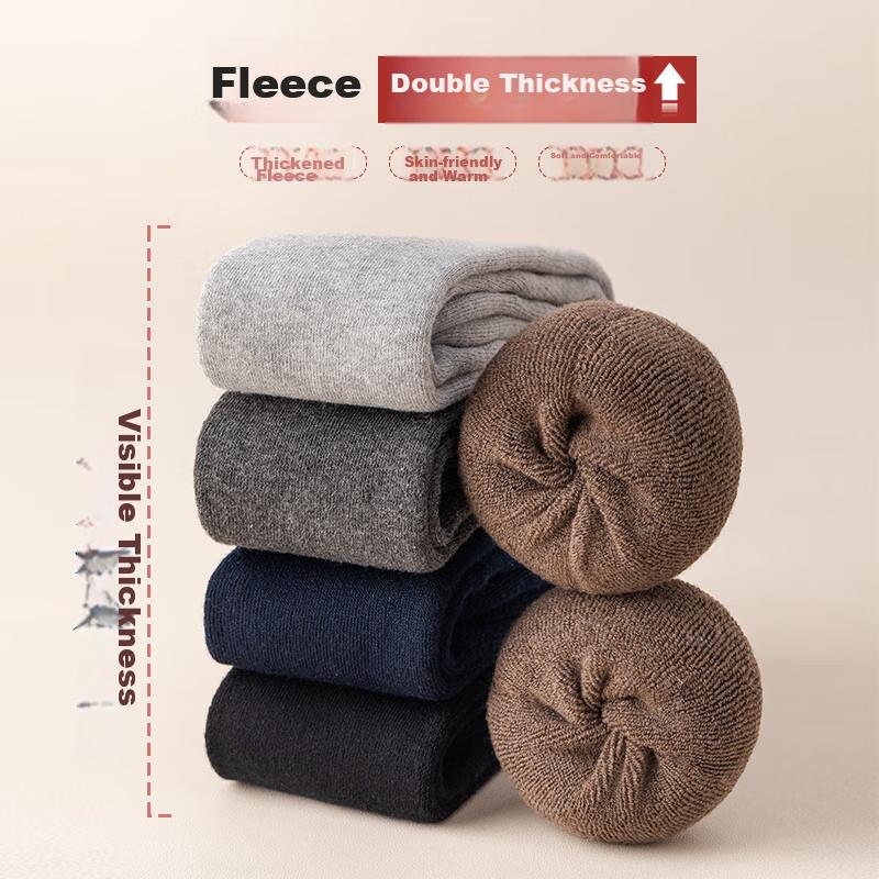 LangSha Men's Socks, Autumn And Winter Fleece-Lined Thick Long Socks, Xinjiang Cotton Terry Socks, High Tube Calf-Length Socks, Long Socks