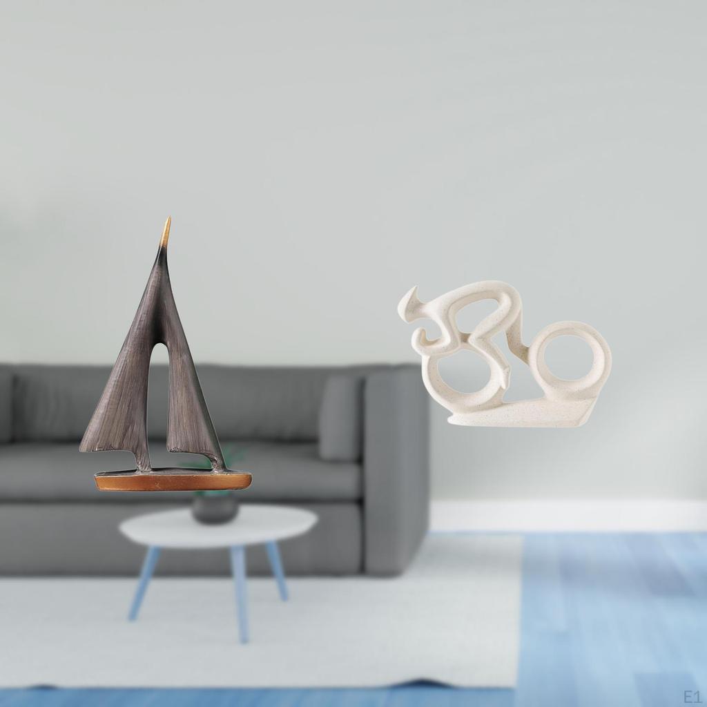 Sailing Boat Sports Bike Decor Porcelain Figurine Statue Ornament Decorative Art Sculpture Model for