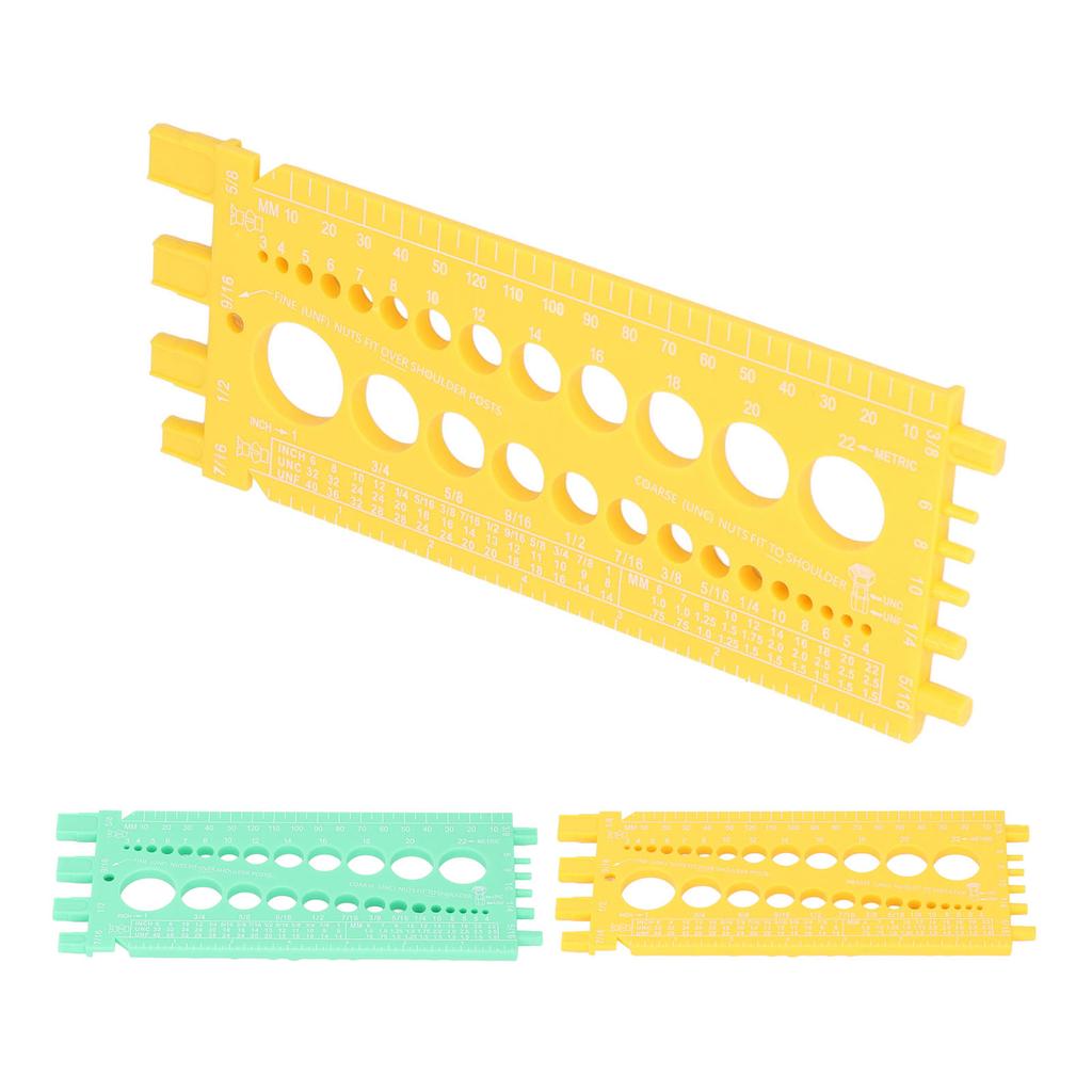 Bolt Measuring Tool Plastic Integrated Portable Inch and Millimeter Scale Nut Bolt Thread Gauge