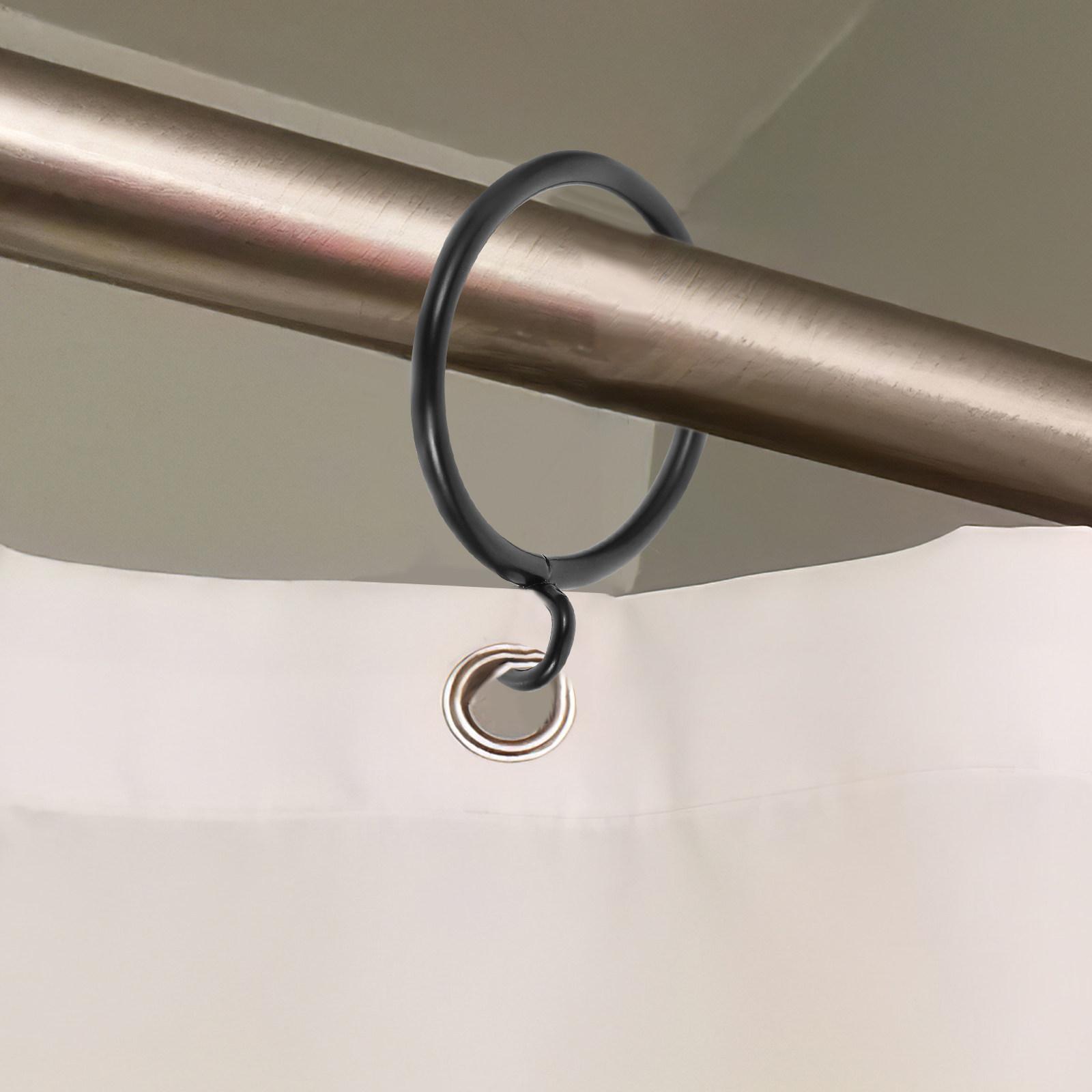 

40Pcs Metal Curtain Rings Black Eyelet Style for Curtain Rods 25Mm Inner Diameter Sturdy Replacement Drapery Rings Household 4.2X3.2X1.2CM