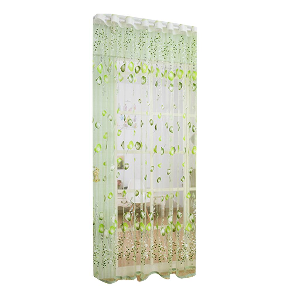 Home Decor Tulip Flower Voile Curtain Drape Panel Room Sheer Home Door Window Decoration