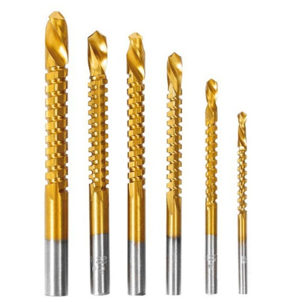 6Pcs High Speed Steel Drill Bit Set Saw Tooth Woodworking Drill Twist Drill Bit Construction Site