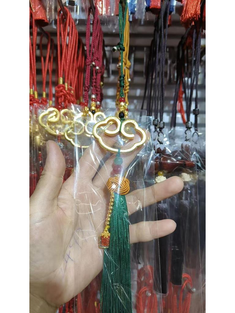 Imitation Brass Ruyi Ping An Pixiu Rearview Mirror Tassel Ornament