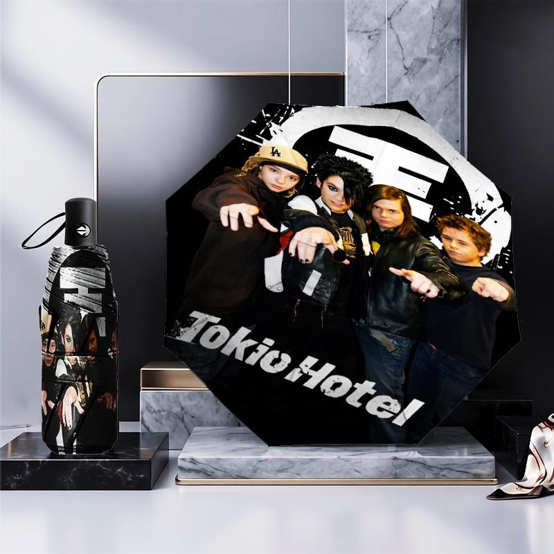 Tokio Band Portrait With Caps Umbrella Folding Umbrella, Automatic Umbrella 8-Frame for Travel, Camping Use Gift for Halloween Christmas